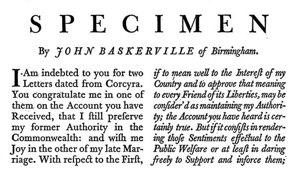 Baskerville Typeface example